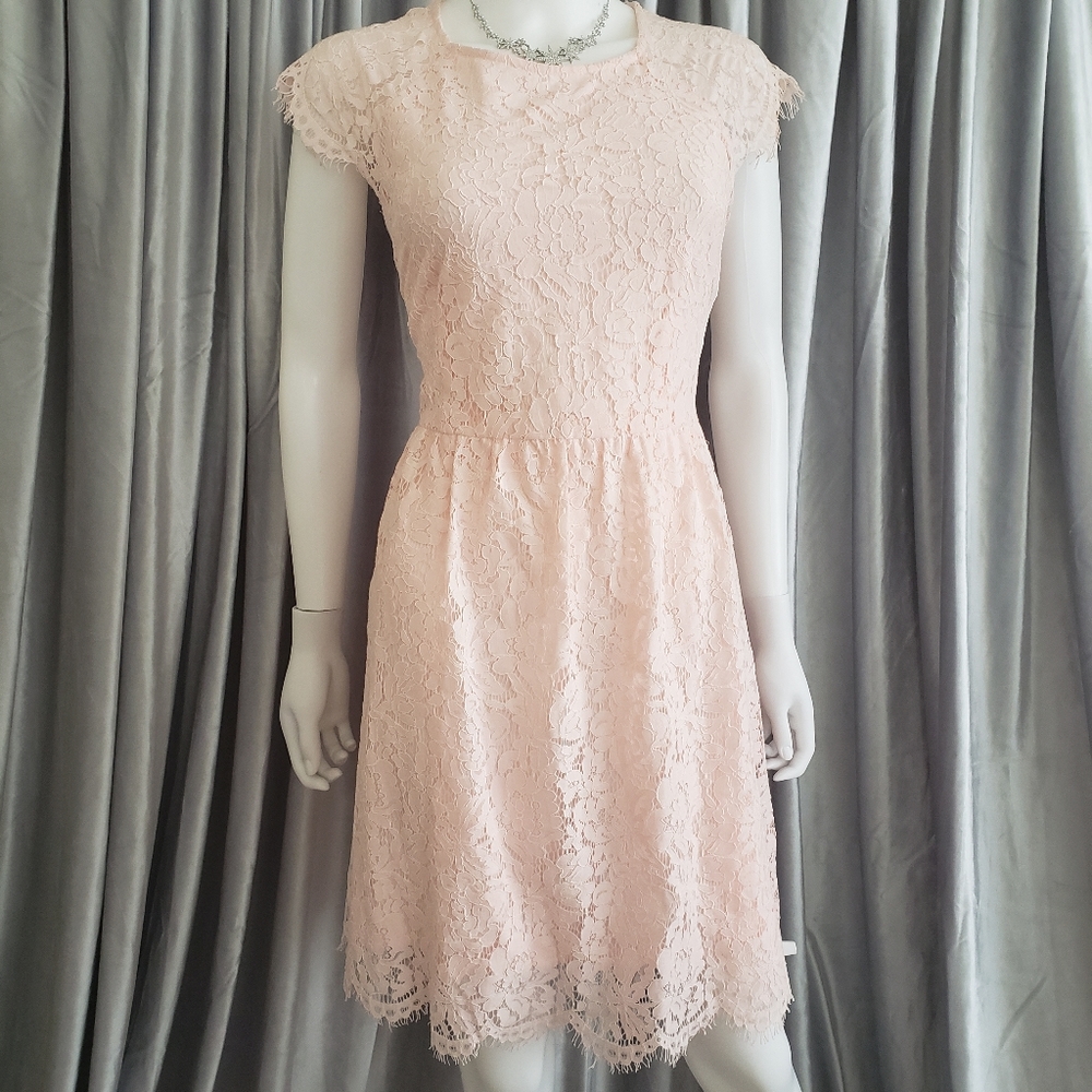 Kensie Blush Pink Floral Lace Dress NEW WITH TAGS